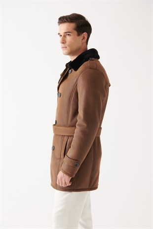MEN'S COAT-GILBERTO Men Brown Shearling Coat